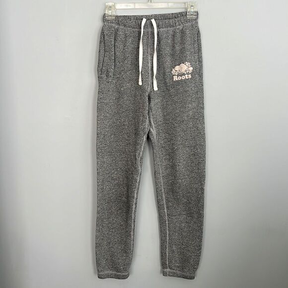 Roots Canada Women’s XXS Jogger gray logo Sweatpants - Picture 2 of 10